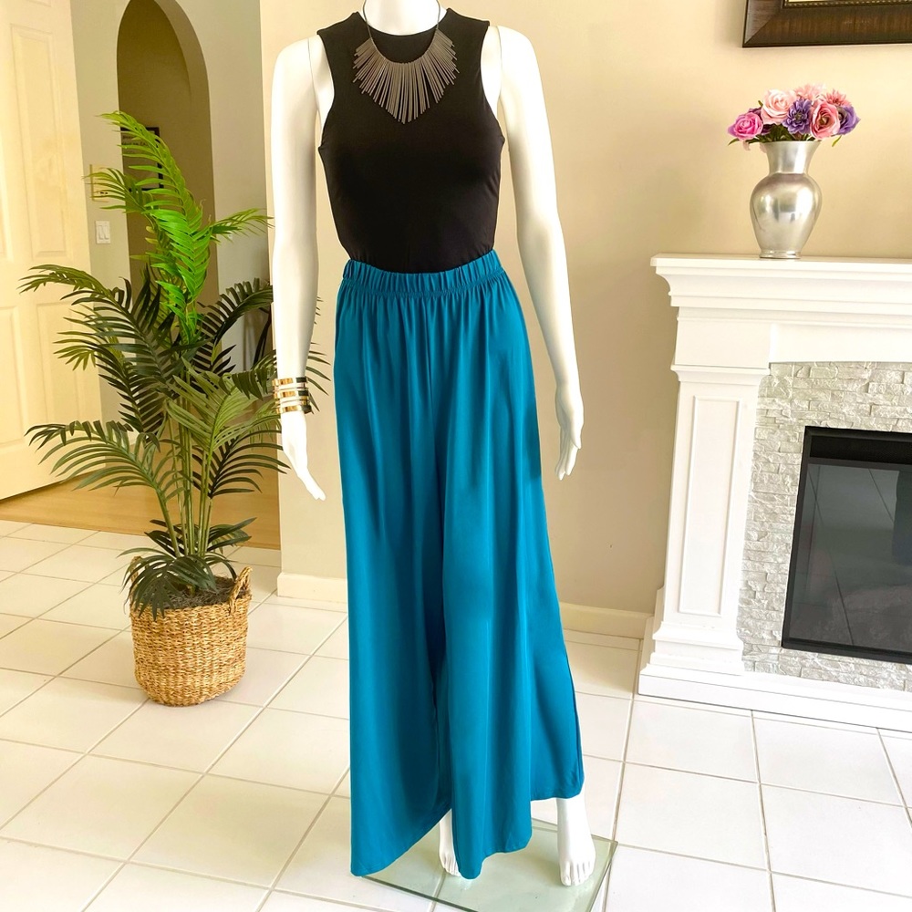 Green High Waist Wide Leg Pants